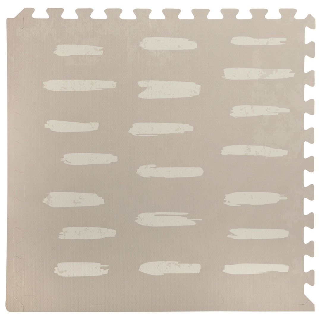 EVA Foam Baby play mat Beige with White stripes